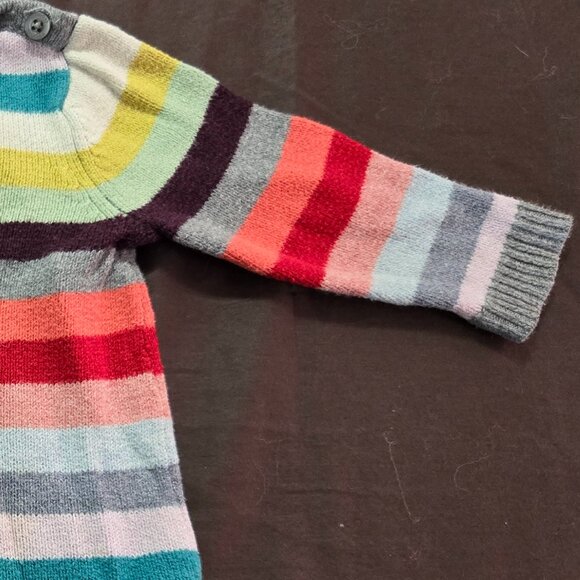 Striped Knit Sweater Dress Colorful Warm Fall Baby Gap 6-12 Months - Picture 7 of 7